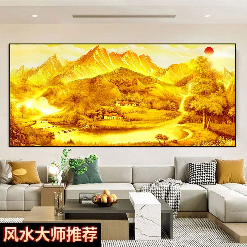 卧室床头自粘装饰画招财背景墙贴客厅贴画靠山聚宝盆自粘防水防污