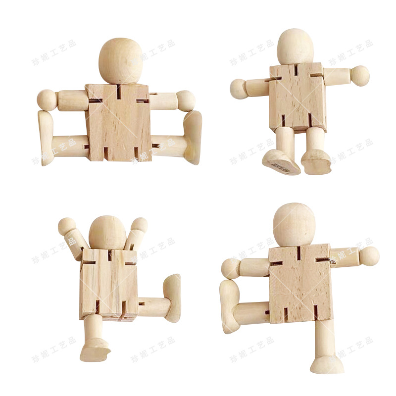 Madera DIY blanco embrión robot deformación conjunta marioneta graffiti variedad de juguete para niños madera hombre decoración creativa