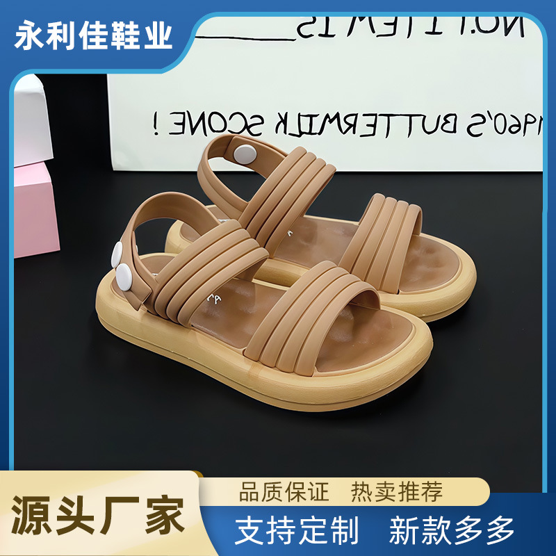 Sandalias de niñas verano nuevo tipo de fondo suave chicas pequeñas y medianas fabricantes de niños grandes al por mayor comercio exterior e-commerce sandálias de hebilla