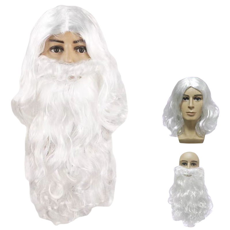 Santa Claus Beard Wig suit Santa Claus Wig cos White Beard Christmas Dress Up