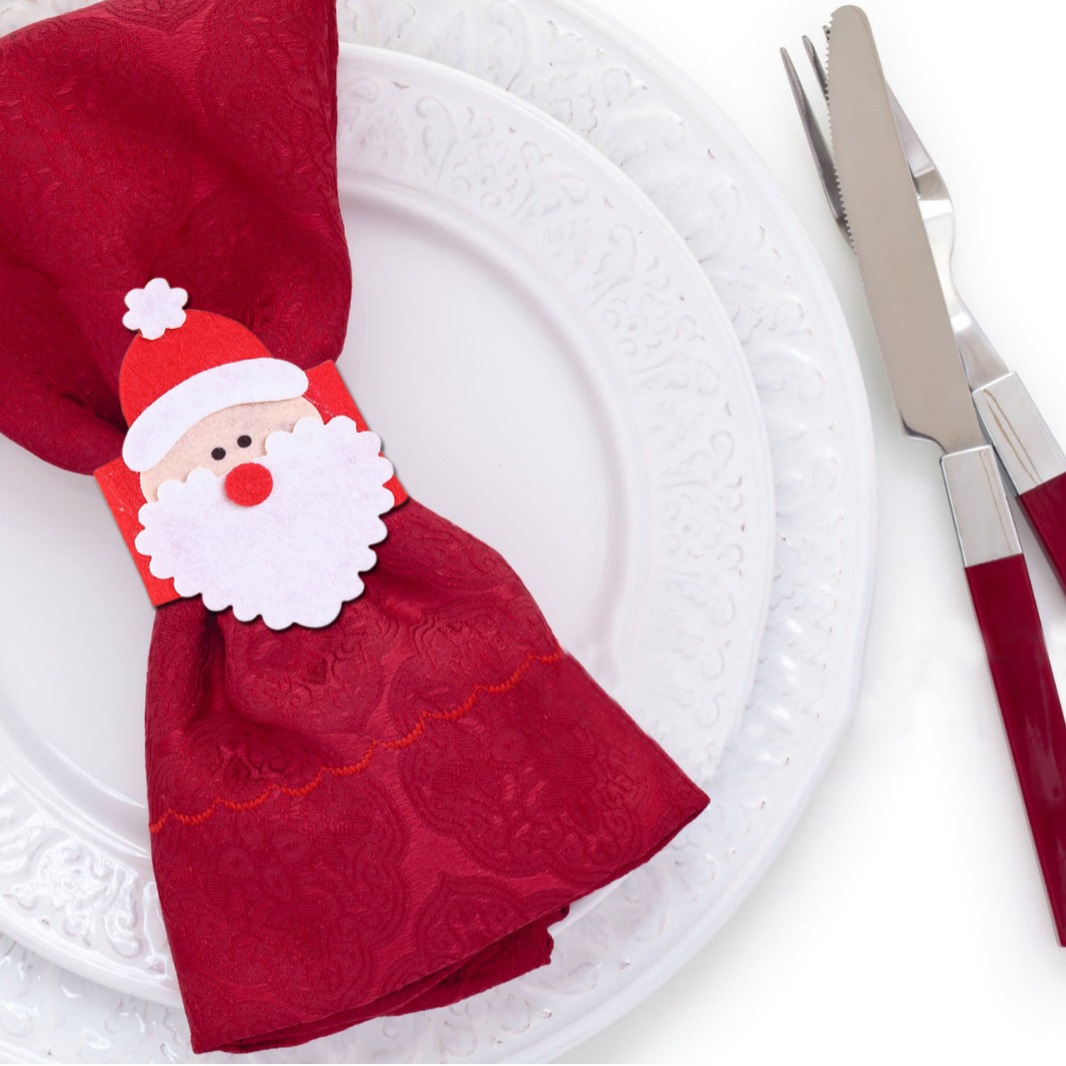 Fiesta de Navidad de Santa Claus de servillas de hotel decoración de servillas de Santa Claus cubierta de servillas mayorista