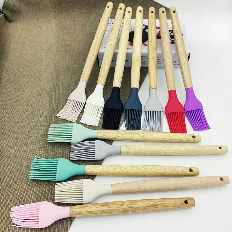 cepillo de silicona cepillo de madera cepillo de horneado cepillo de barbacoa cepillo de cocina cepillo de cocina frito asado escoba de aceite