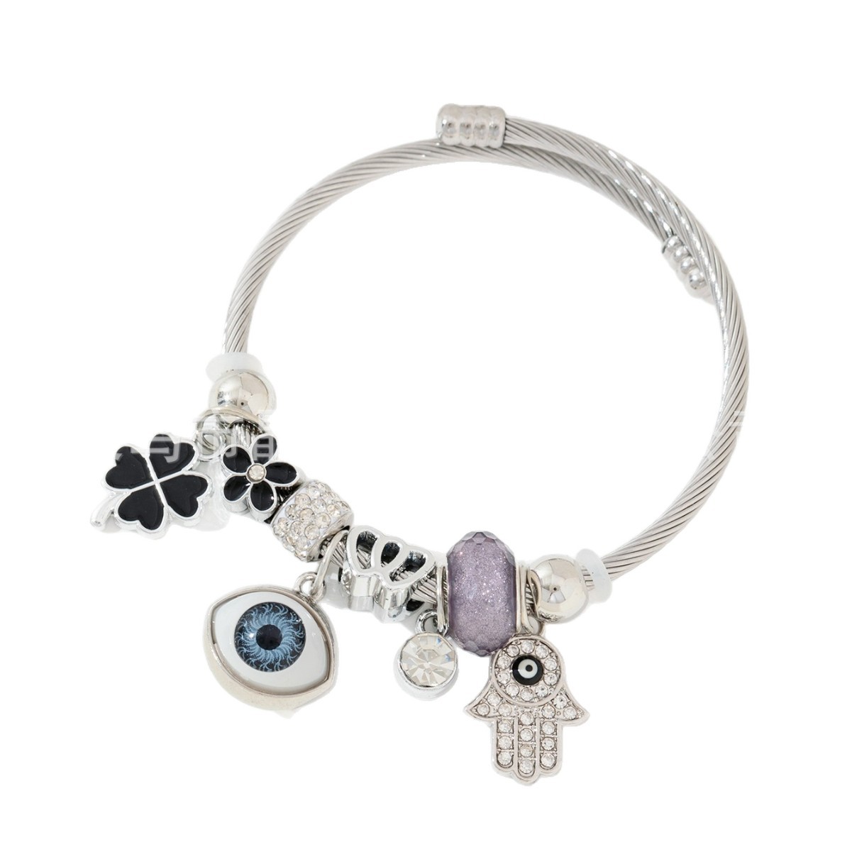 Brazalete Pan Jia, brazalete de explosión transfronteriza, diamante de diamante, ojo del demonio, mano de Dios, joyas de moda de amor de cuatro hojas image 6