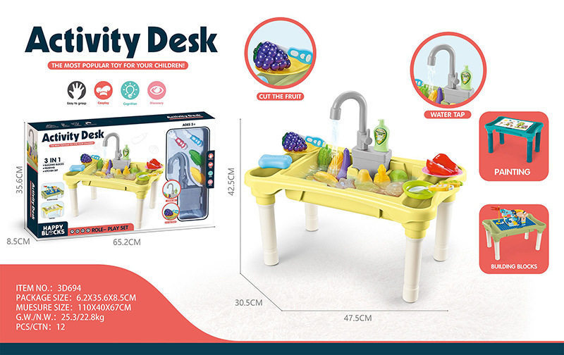 Mesa multifuncional para niños transfronterizos DIY ensamblaje de bloques de construcción mesa de pescado magnética eléctrica de juego acuático tabla de juguetes