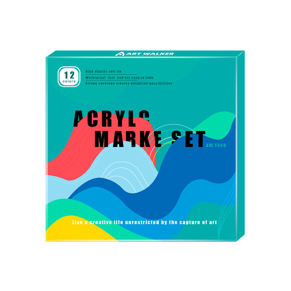 Insdiy acrílico marcador pincel de 120 colores de alto valor visual pincel especial de arte zapato cuentas de mano impermeable papel plegable color