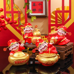 富の神の装飾品中国風の家の装飾首振り車の装飾品富と祝福新年のギフト富の神