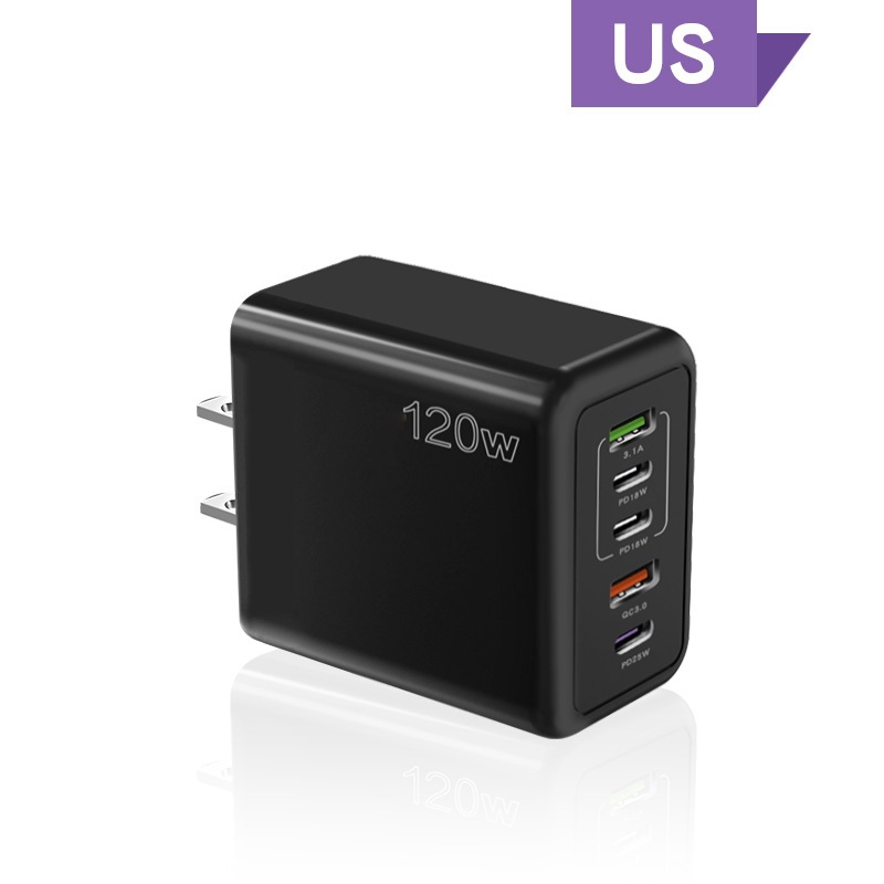Cargador de carga rápido del teléfono móvil 120W tipo-c británico europeo y americano PD + USB para la cabeza de carga del multi-Puerto de Apple 15