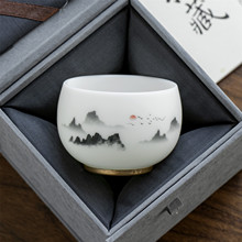 素烧主人杯单杯大师级羊脂玉白瓷茶杯个人专用茶盏碗高档陶瓷茶具
