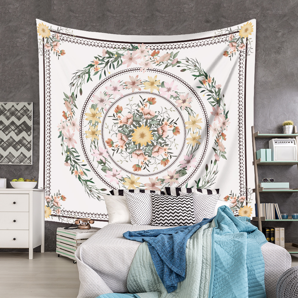 Bohemian Floral Tapestry Room Decorative Background Cloth Wholesale Nihaojewelry display picture 21