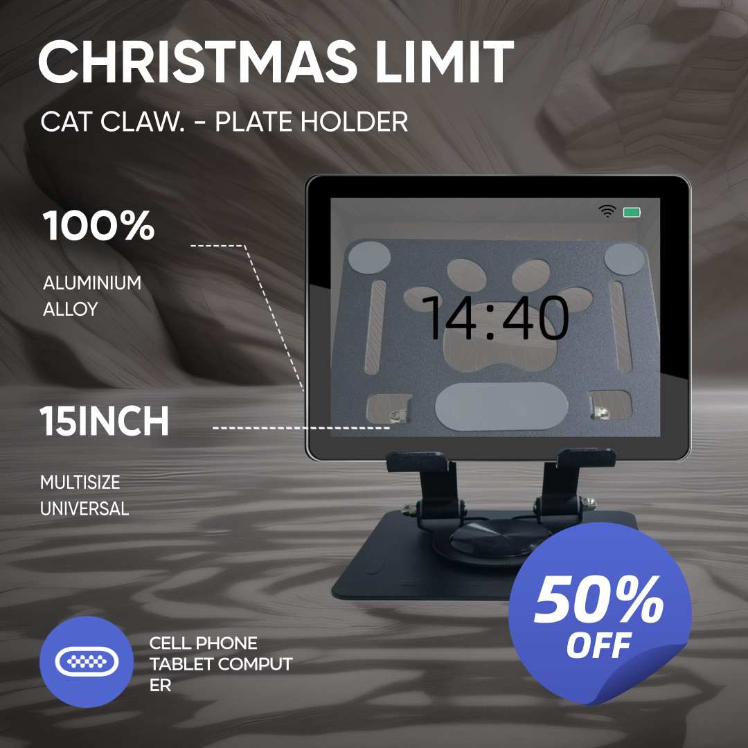 A Must-Have for Students: Cat Paw Metal Stand, Rotating Folding Wrench, Hollow Flat Panel to Save Overheating Computers