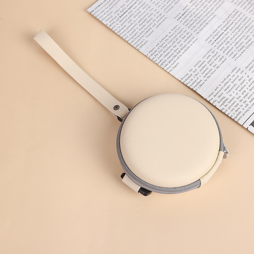 Factory direct sales round folding sunglasses case, fashionable and convenient sunglasses case, round glasses storage bag, zipper soft bag