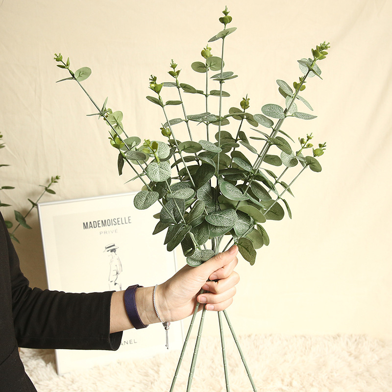 Money Leaf INS-style Eucalyptus & Grass Artificial Flowers Manufacturer – Home Decor & Wedding Handheld Fake Flower Set DY1-3213