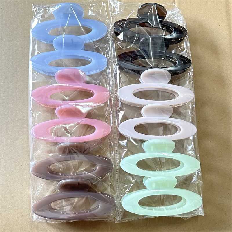 Amazon pintura de goma pinza de pelo grande tamaño pequeño y mediano horquilla de color sólido pinza de pelo dos yuanes tienda supermercado accesorios para el cabello accesorios para la cabeza Accesorios