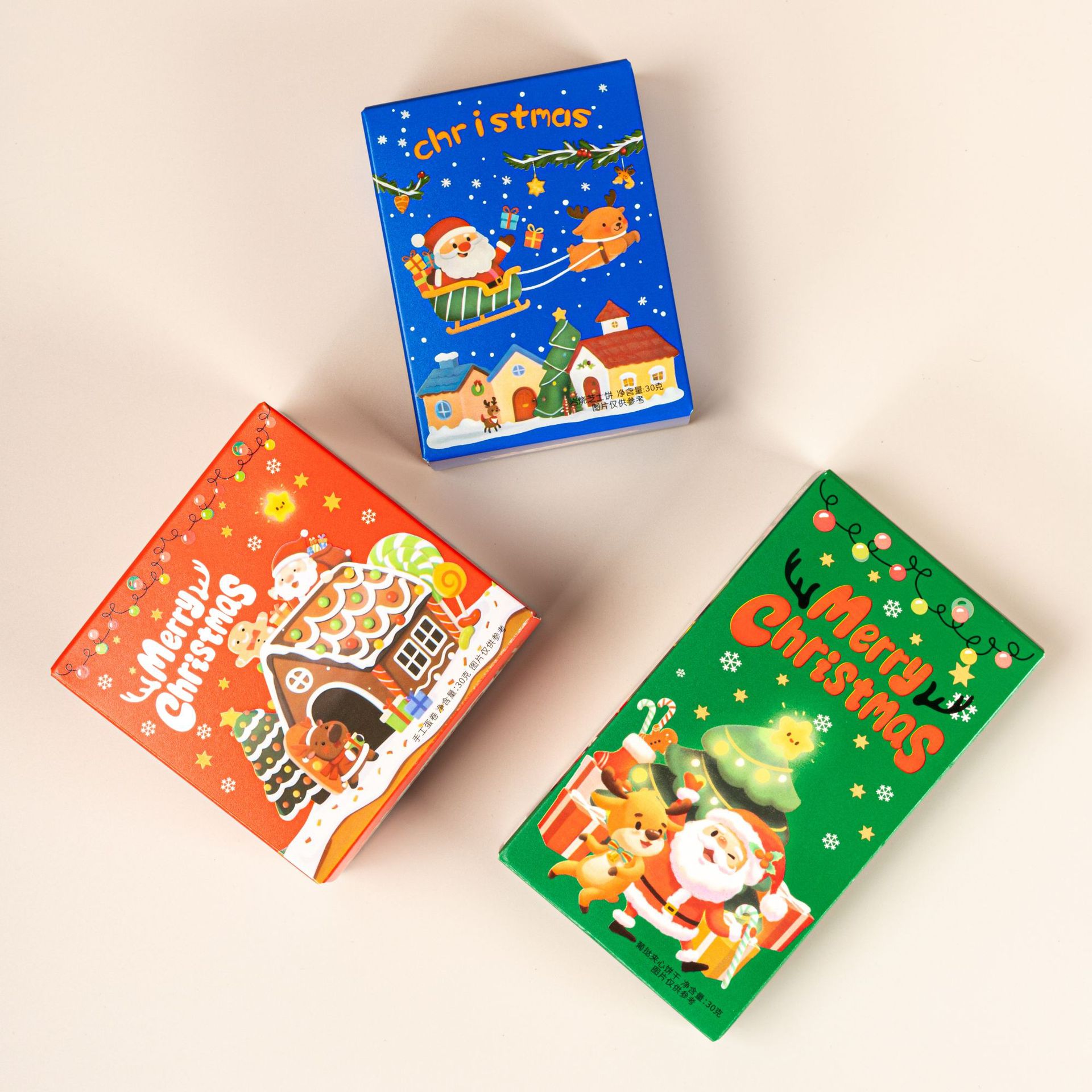 圣诞节礼物伴手礼x零食Merry Christmas岩烧芝士葡挞夹心手工蛋卷