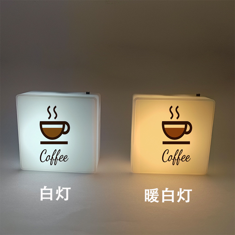USB 充電式磁気冷蔵庫ライト両面印刷正方形磁気冷蔵庫ステッカー看板ラウンドロゴ|undefined