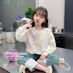 女童春秋款衛衣2024新款洋氣套頭衫兒童中國風春裝小女孩春季上衣