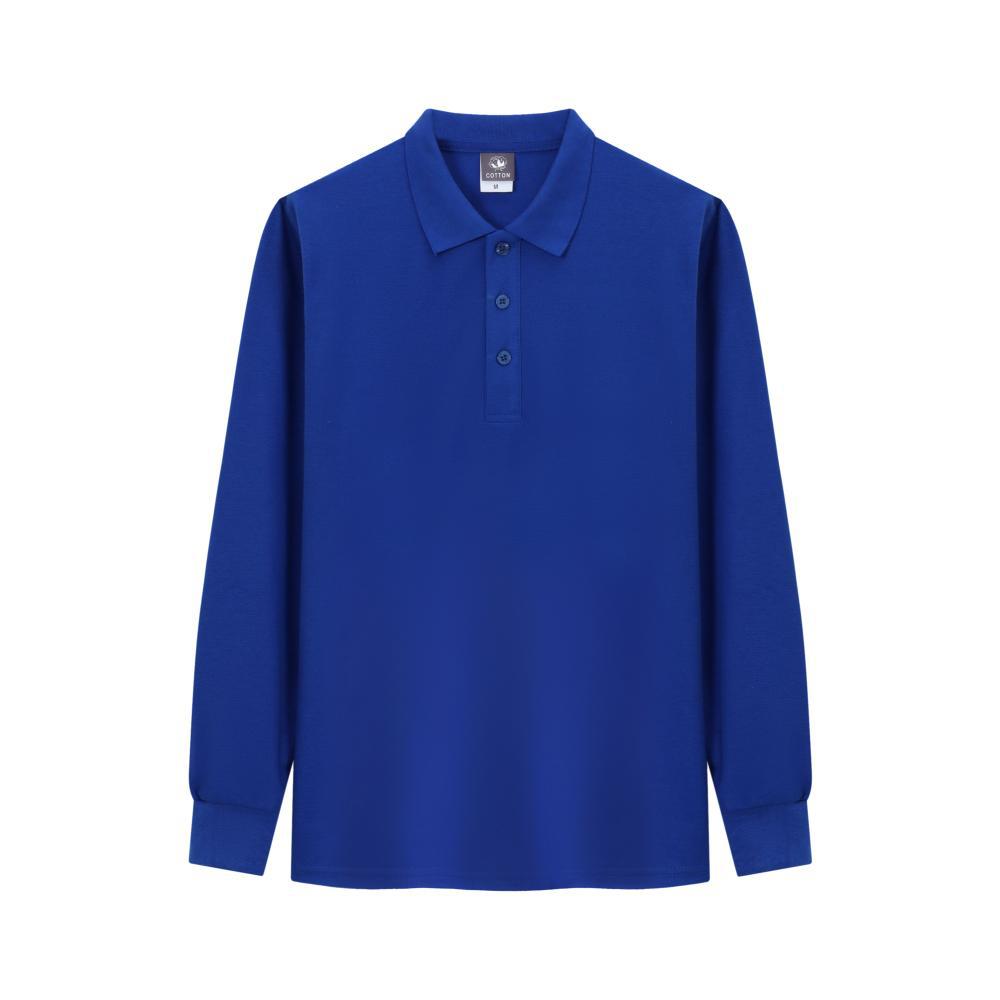 Camisa de Polo de manga larga para hombres y mujeres primavera y verano nueva moda urbana puro algodón soporte cuello polo interior superior para hombres