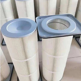 方盖法兰滤筒除尘滤筒 325x900收集烟尘覆膜除尘滤芯图片