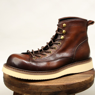 G16-11 Vintage Mountaineering Boots High Top Shoes Martin Boots Men's Boots Top Layer Cowhide Hand-polished Men's Shoes