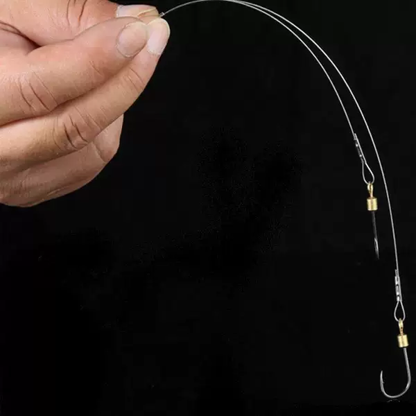 Sub-line double hook anti-bite steel wire pair hook tied anti-winding sub-line double hook crucian pomfret fishing gear batch