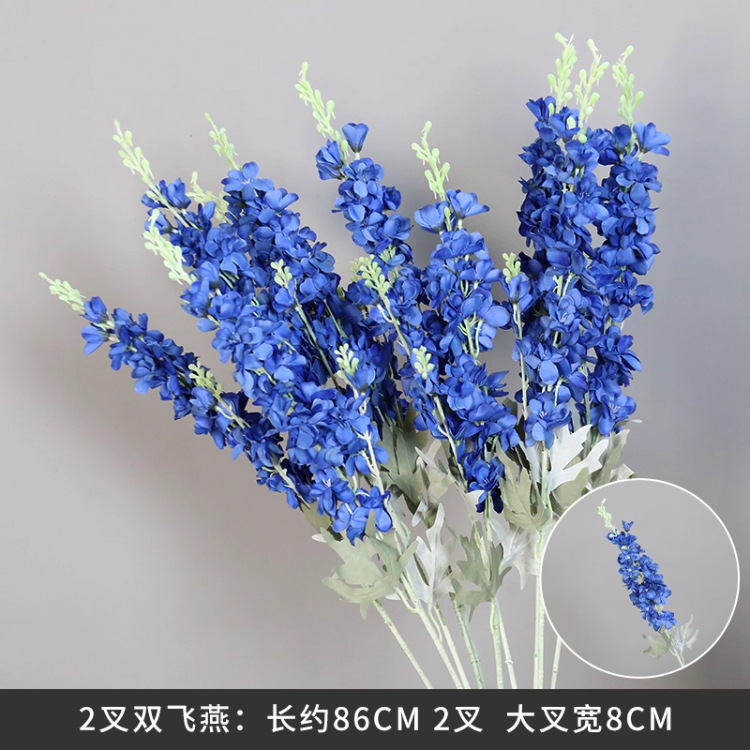 克莱因宝蓝色仿真花婚礼堂布置深蓝色假花吊顶直播间装饰插花玫瑰|undefined