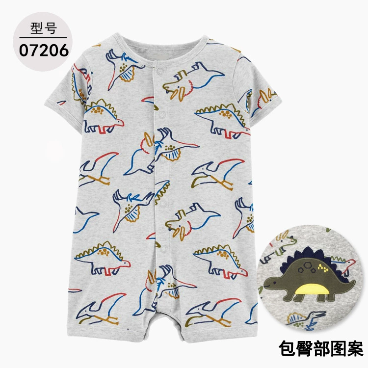 Детский комбинезон с короткими рукавами (Carterbaby), унисекс хлопковая ткань улитка, размеры 6–24M