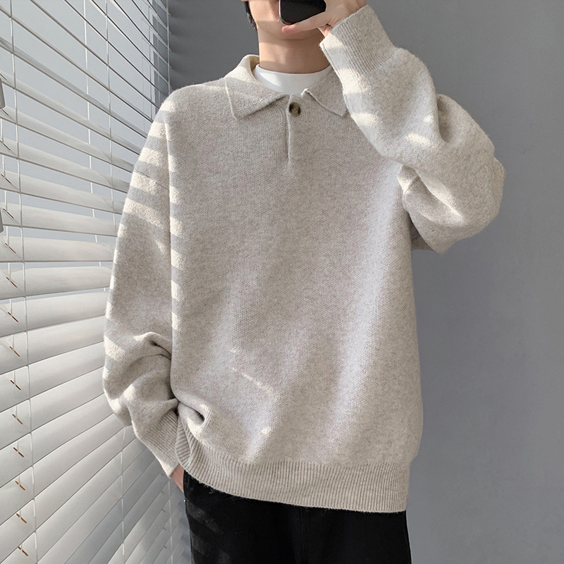 2026秋季青少年宽松型圆领长袖针织衫运动风格透气罗纹底摆厚款，男装针织衫/毛衣，星座614