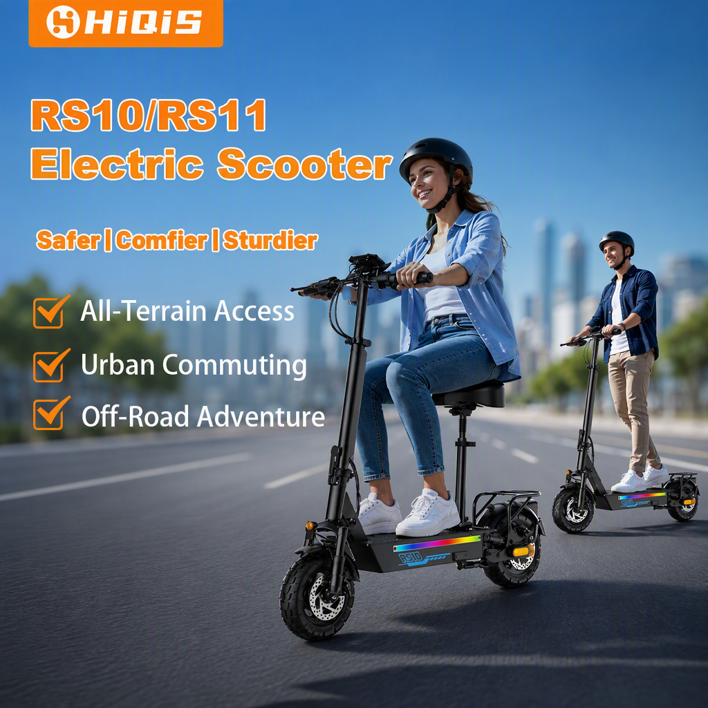 European and American overseas warehouse cross-border electric scooter with long range, 10-inch foldable, 1200W high power, long range for adults