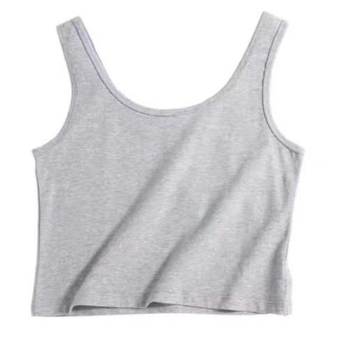 Summer new outer wear sleeveless belly button vest for female students sports short camisole bottoming shirt top for women
