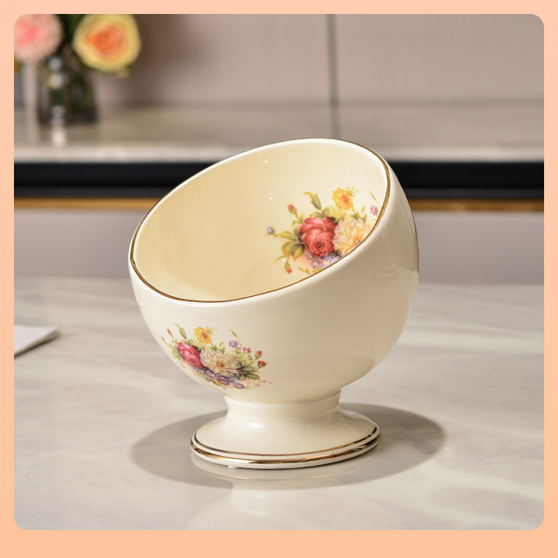 ✅ European-Style Ceramic Desktop Trash Can, Luxurious Household Table Debris Storage Bin, Living Room Coffee Table Decoration