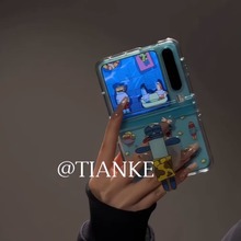 ins卡通比奇堡路人鱼适用华为pocket2s折叠屏PuraX手机壳小米mixflip全包三星Galaxyzflip6/5女p50pocket新款