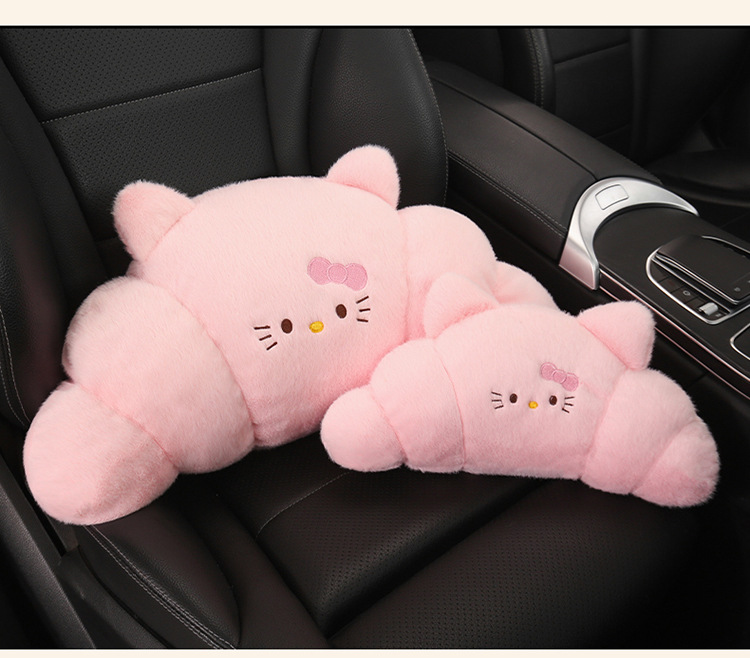 Plush Car Headrest Pillow, Neck Pillow, Cute Cushion, Car Seat Cushion, Cartoon Quirky Croissant Muscle Kt