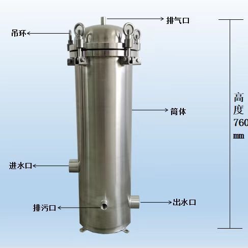 农村地下水自来井水黄泥沙过滤器304不锈钢精密保安过滤器5芯20寸