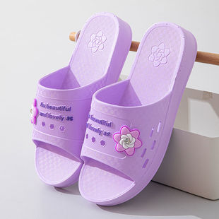 New Style Slippers Women Can Wear Summer Non-slip Breathable Korean Style Hollow Breathable Thick Bottom Soft Bottom Home Shoes for Moms