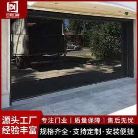 PC玻璃透明上翻车库门高配置电动门专业4S店安装铝合金别墅车库门