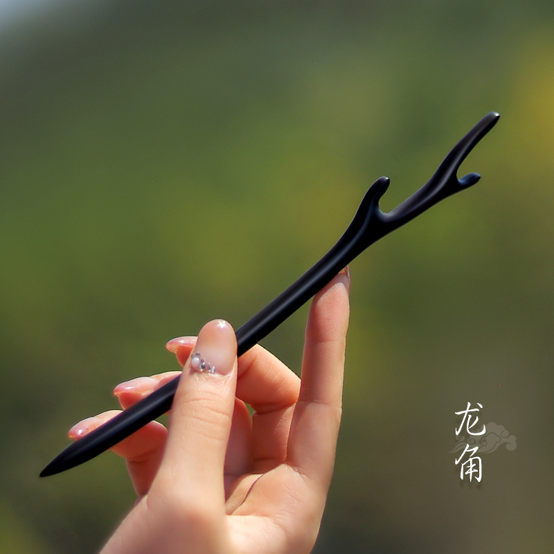 Xiangyun horquilla estilo antiguo simple diario de alto grado updo horquilla de madera nuevo estilo chino accesorios para el cabello palillos de ébano al por mayor