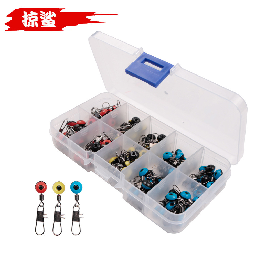 Tiburón de pesca | 100 juego de frijoles de mar espacio de mar combinación accesorios de pesca conector suministros de pesca de mar