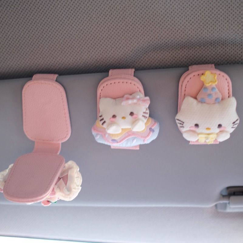Cute Cat Sunglasses for Girls, Magnetic Clip-On Storage Glasses Holder, Super Cute Kitty Clip-On Magnetic Decoration