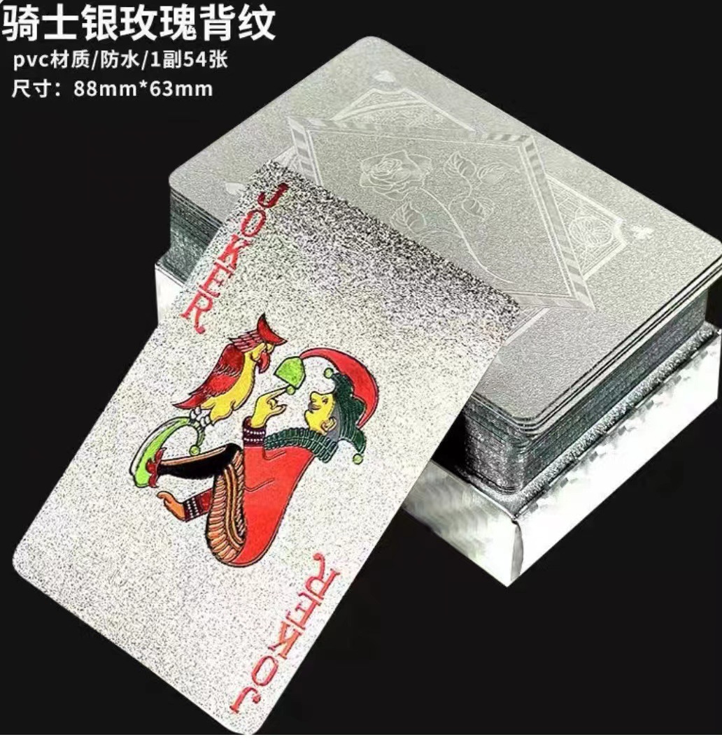 Tarjetas de juego de oro póker de plástico de PVC impermeable tarjetas de juego de oro dólar de oro euro