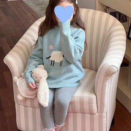 儿童卡通可爱小羊毛衣2026秋冬羊毛混纺品女童针织上衣女童毛衣