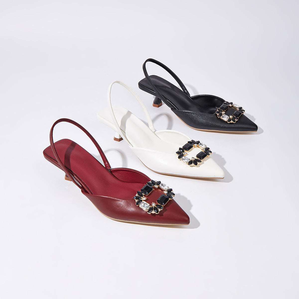 elegant casual universal shoes low-cut with rhinestones
