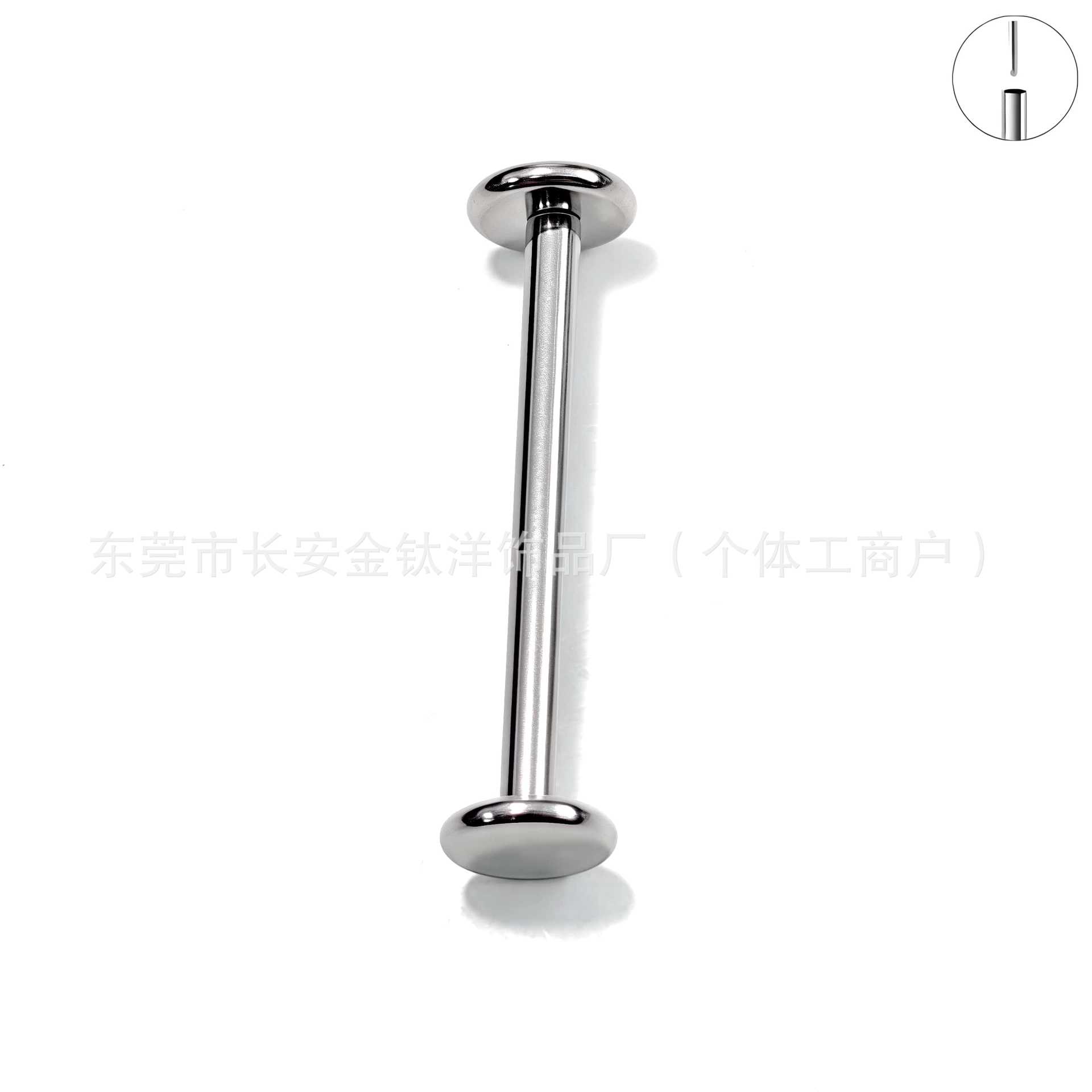 F136 Titanium Lip Nail Plug-In Flat Round Cake Earrings Ear Bone Nail Earrings G23 Titanium Alloy Body Piercing Jewelry detail image 4