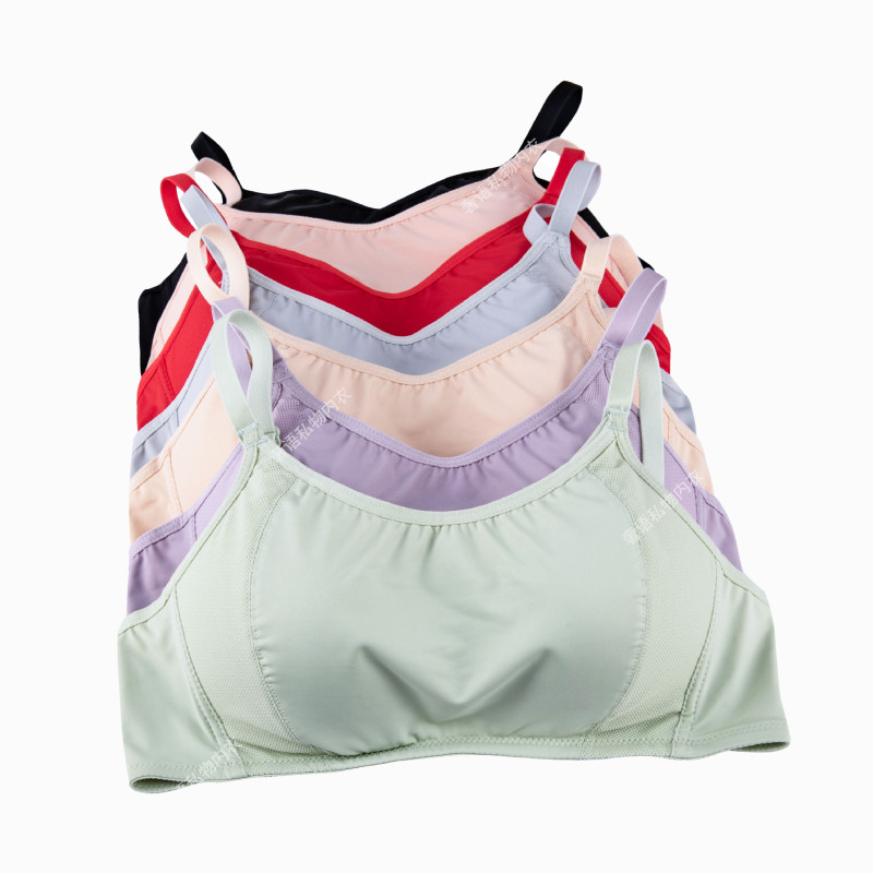 genuine goods Yidaemeng 635 Comfortable Solid Color Bra Without Steel Ring Thin Shoulder Strap Breathable Thin Soft Women's Underwear Gathered