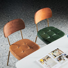 工业风美式北欧家用酒店咖啡餐店厅餐椅复古铁艺软包靠背扶手椅子