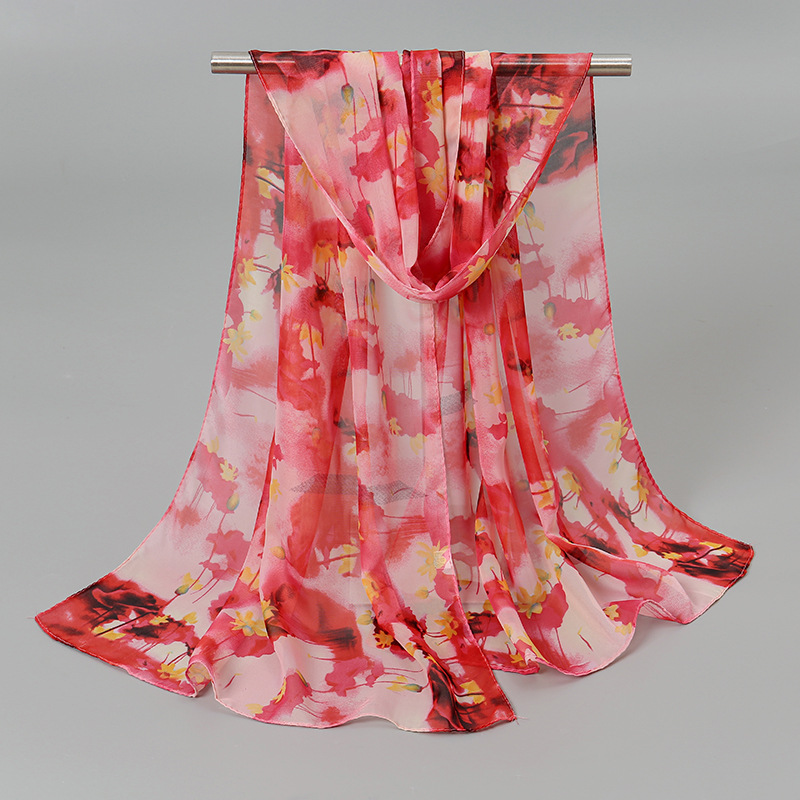 Summer fashionable thin elegant shiffon breathable scarf