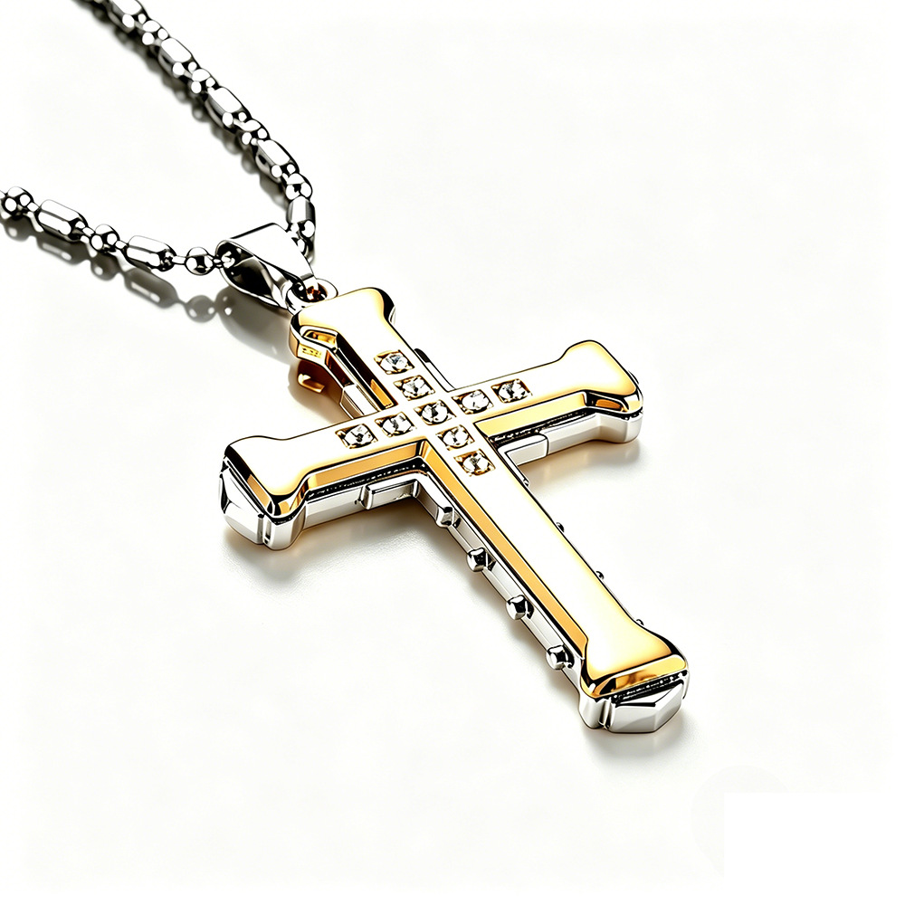 Collar con Cruz de Múltiples Diamantes 2026, Joyería de Moda, Estilo Coreano, Colgante para Hombre, Accesorios Modernos para Hombre, Éxito de Ventas en Taobao, Venta al por Mayor image 13
