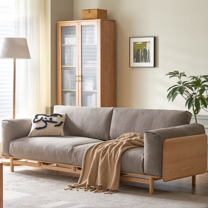 北欧现代实木沙发现代简约小户型客厅组合家具橡木沙发椅三人沙发