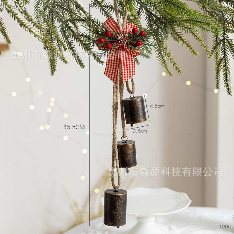 クロスボーダーレトロクリスマスベルクリスマスベルペンダントクリエイティブクリスマスオーナメントドア壁掛け装飾シーンアクセサリー|undefined