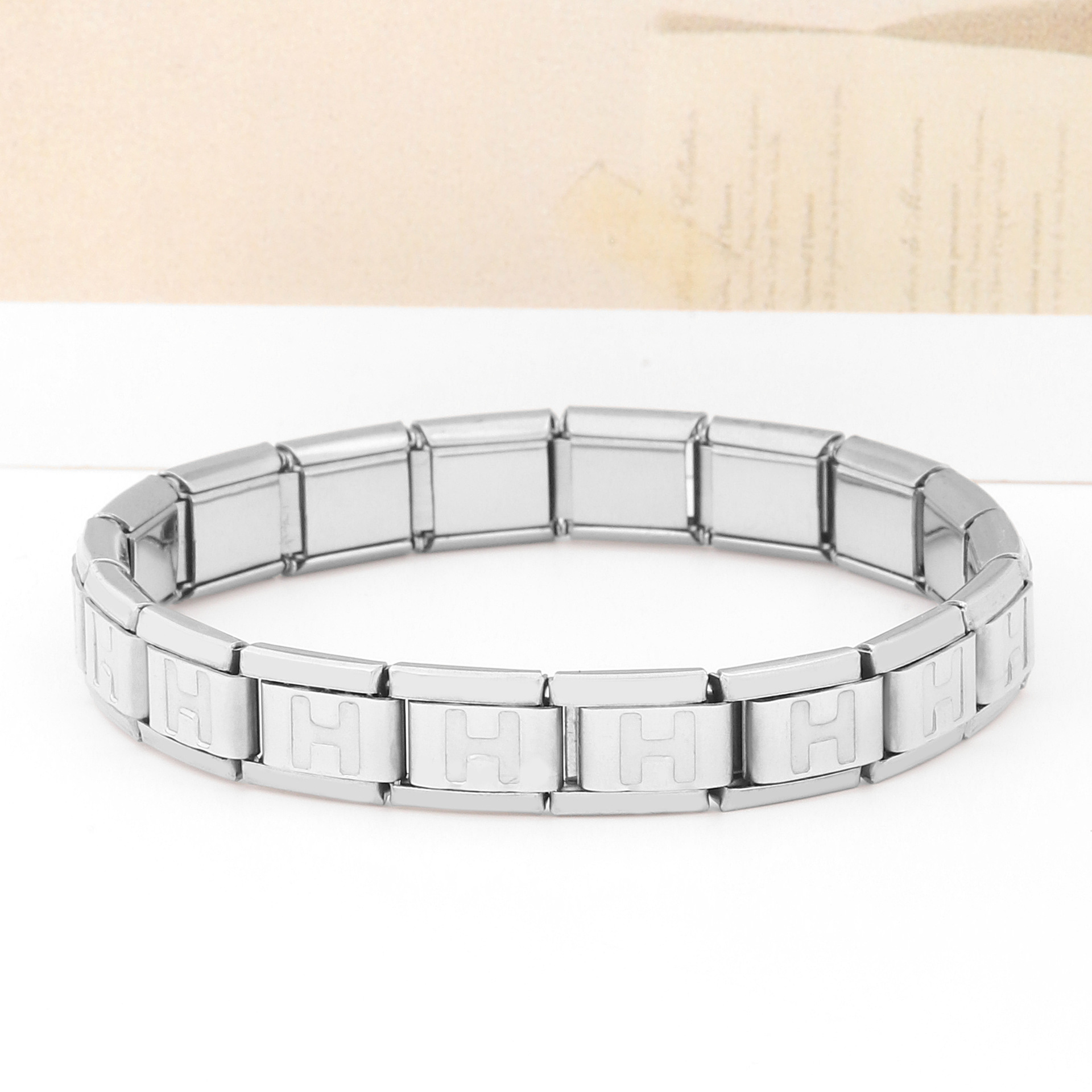 Stainless Steel IG Style Letter Polishing Bracelets display picture 28