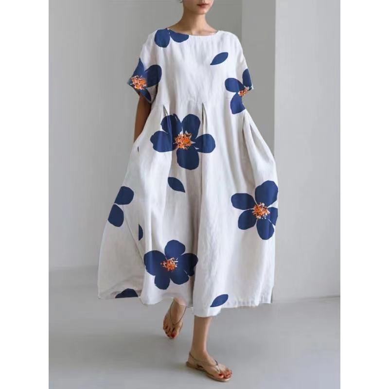 Femmes Robe Régulière Élégant Style Classique Col Rond Manche Courte Couleur Unie Robe Mi-Longue Vacances display picture 14